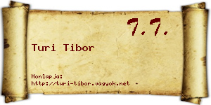 Turi Tibor névjegykártya